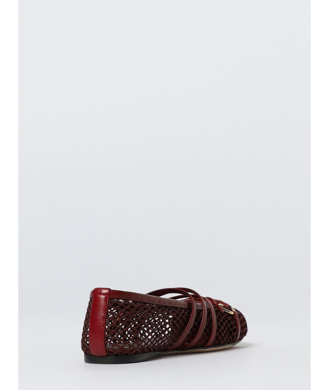 GUCCI Бордовые текстильные балетки, фото 3