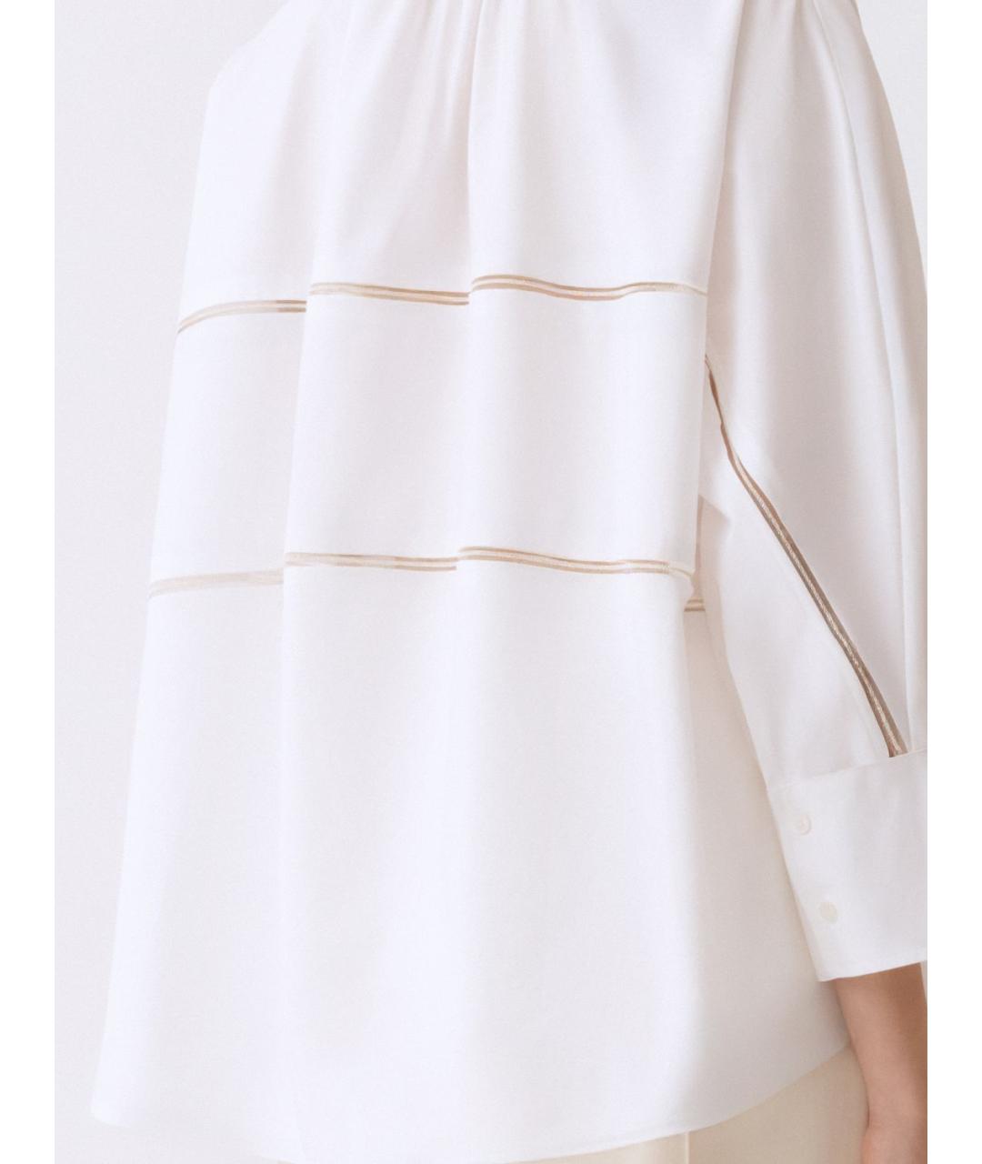 FABIANA FILIPPI Белая хлопковая рубашка, фото 4