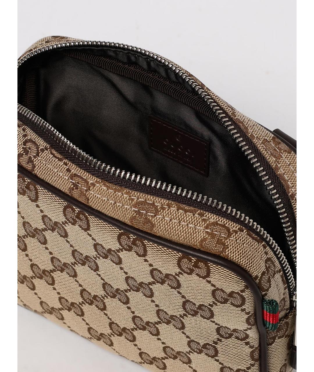 GUCCI Бежевая тканевая сумка на плечо, фото 5