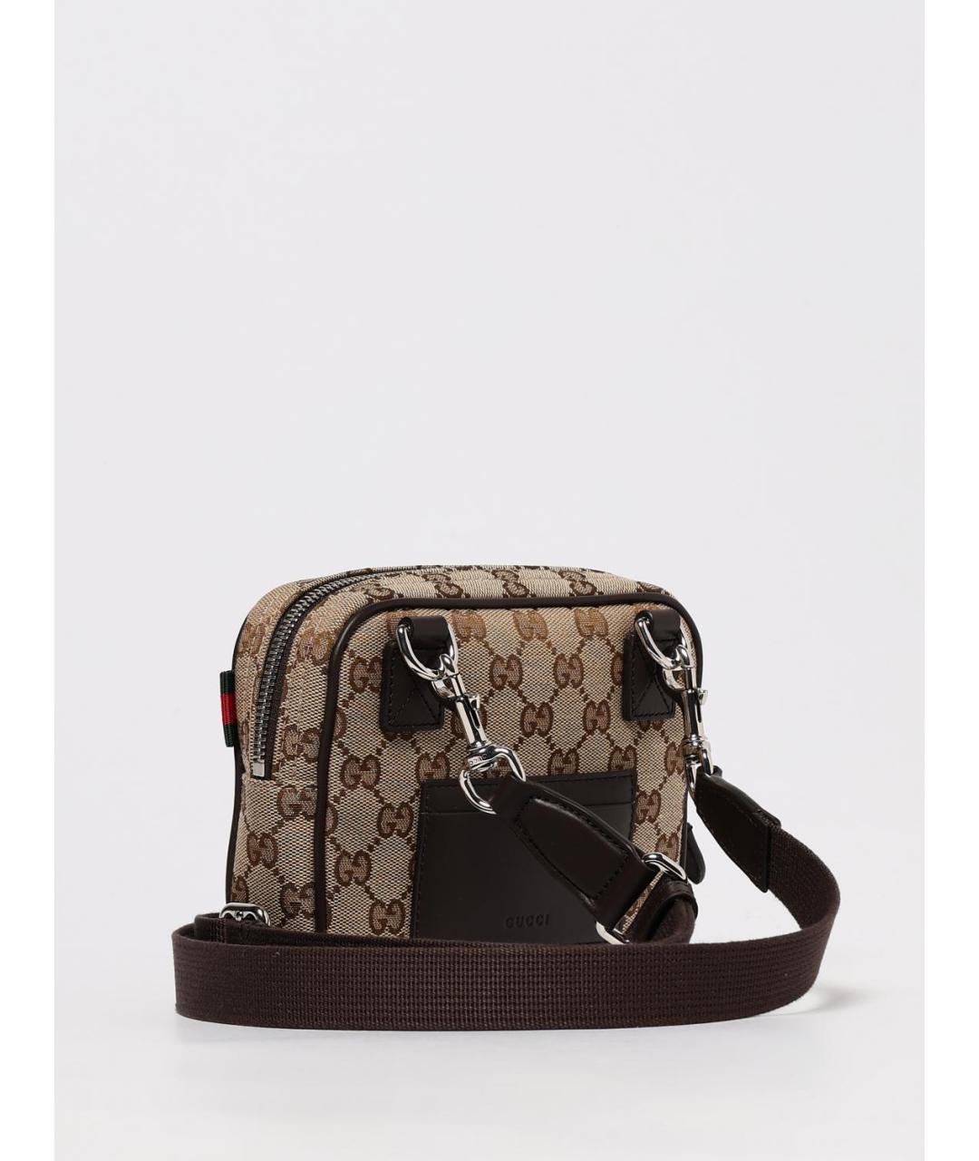 GUCCI Бежевая тканевая сумка на плечо, фото 3