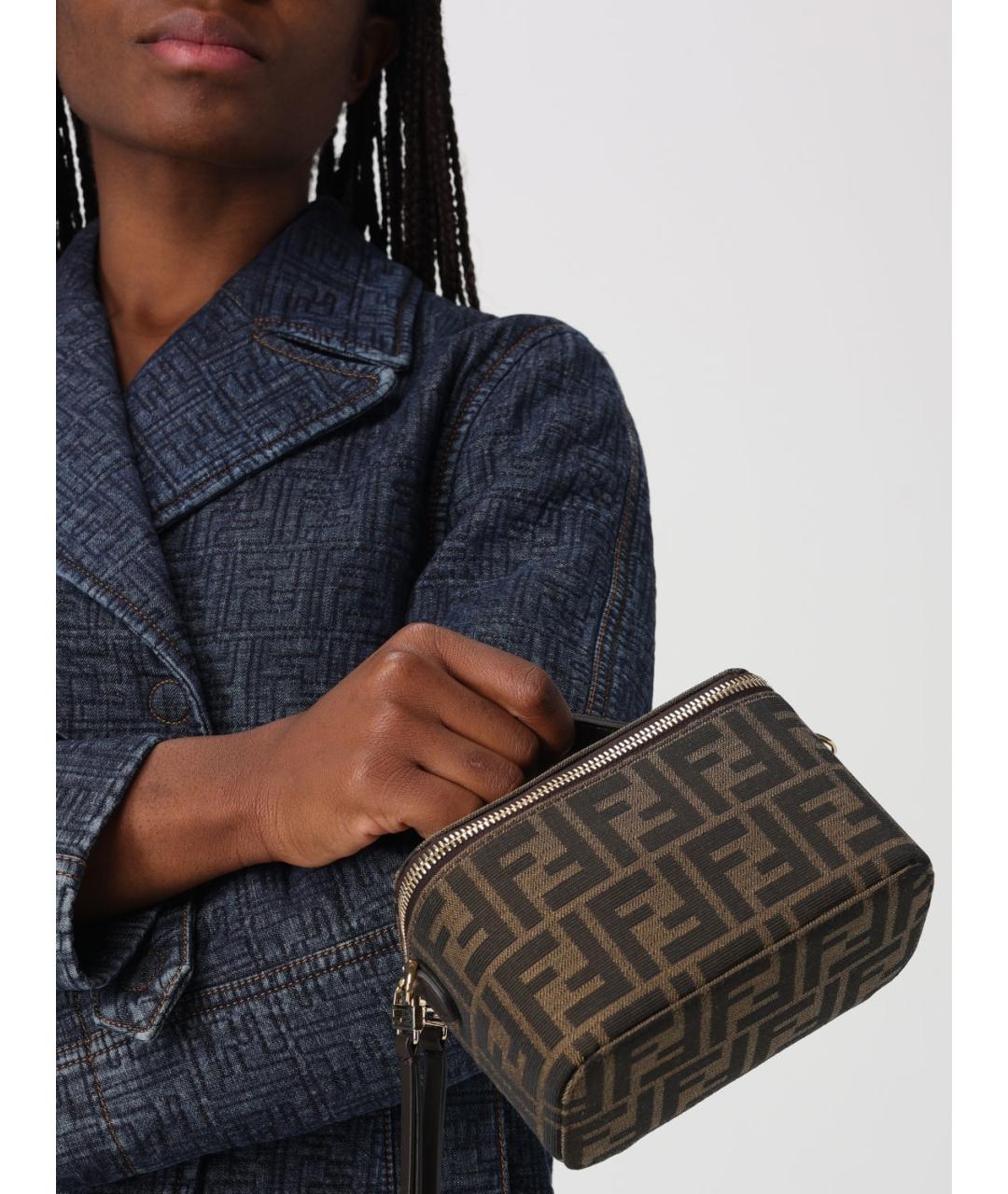 FENDI Коричневая тканевая сумка через плечо, фото 2