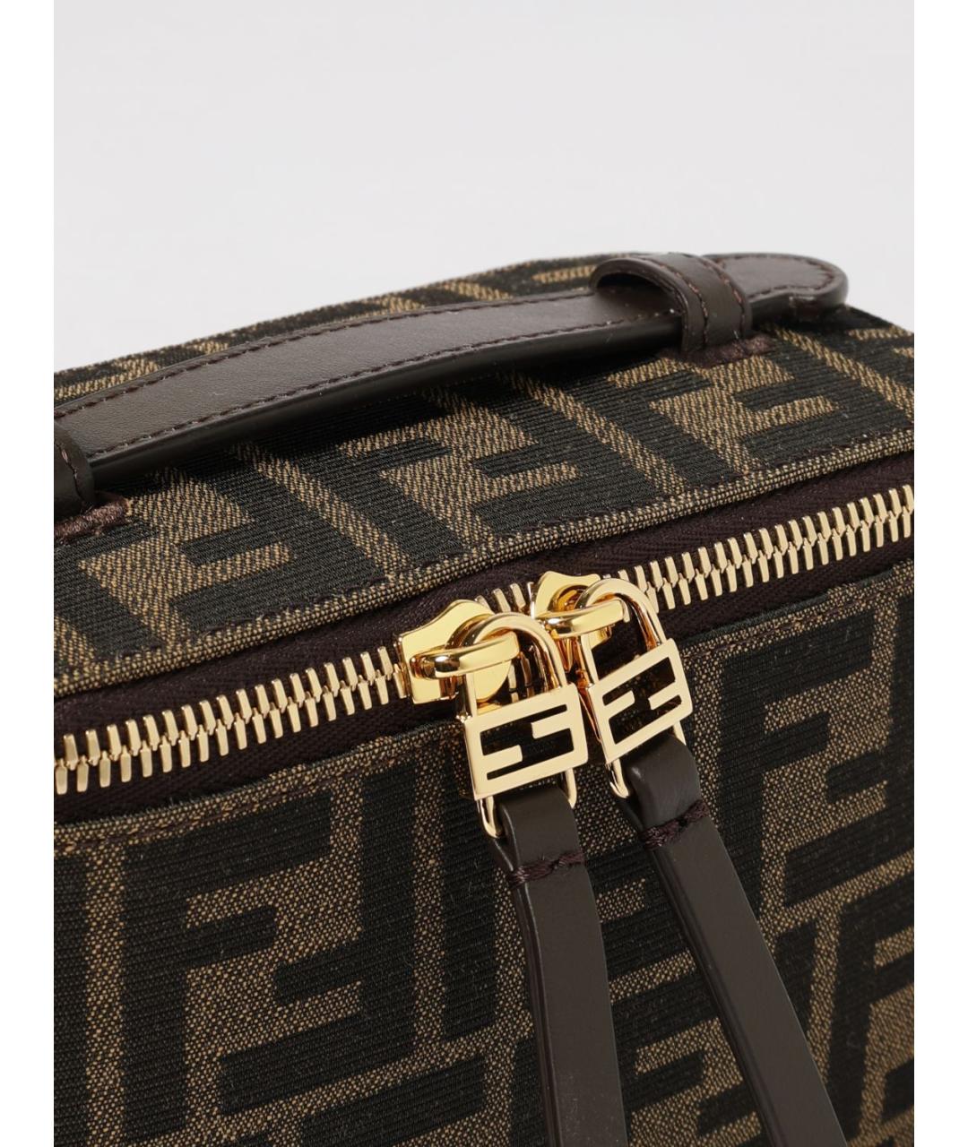 FENDI Коричневая тканевая сумка через плечо, фото 4