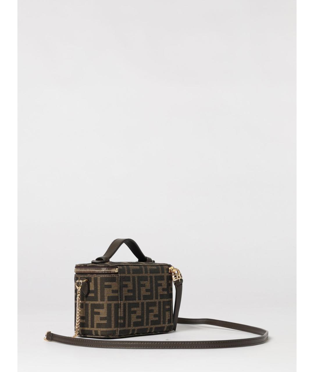 FENDI Коричневая тканевая сумка через плечо, фото 3
