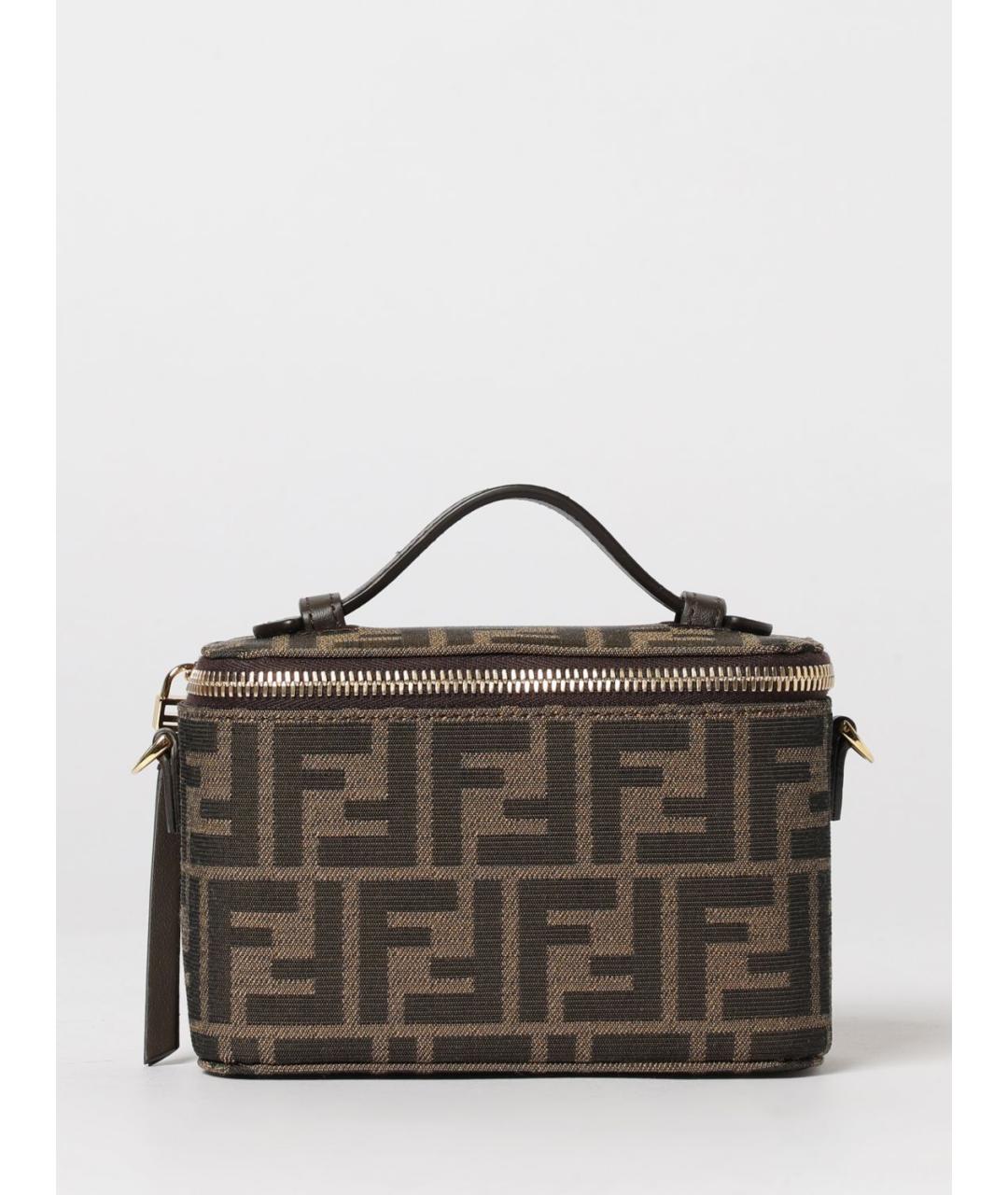 FENDI Коричневая тканевая сумка через плечо, фото 6