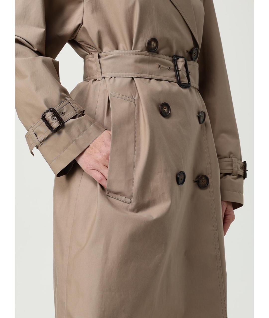 MAX MARA Бежевый хлопковый тренч/плащ, фото 5