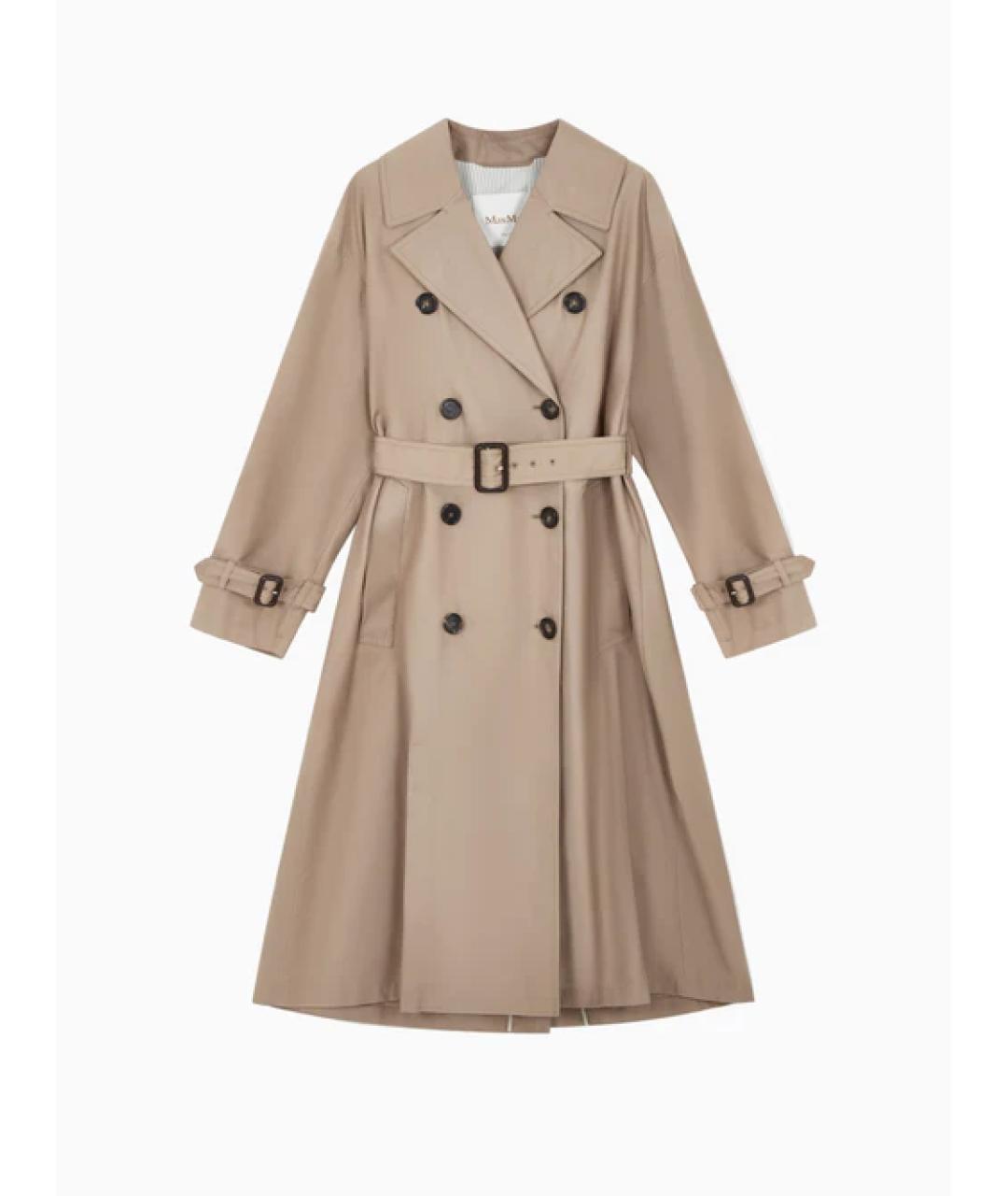 MAX MARA Бежевый хлопковый тренч/плащ, фото 1