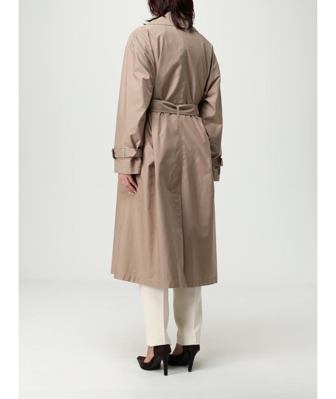 MAX MARA Бежевый хлопковый тренч/плащ, фото 3