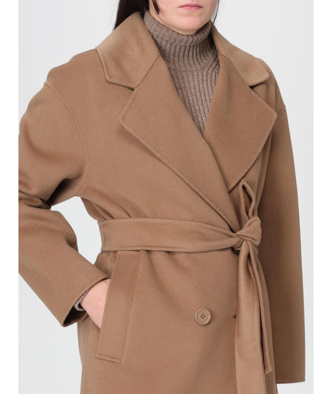 'S MAX MARA Коричневое шерстяное пальто, фото 6