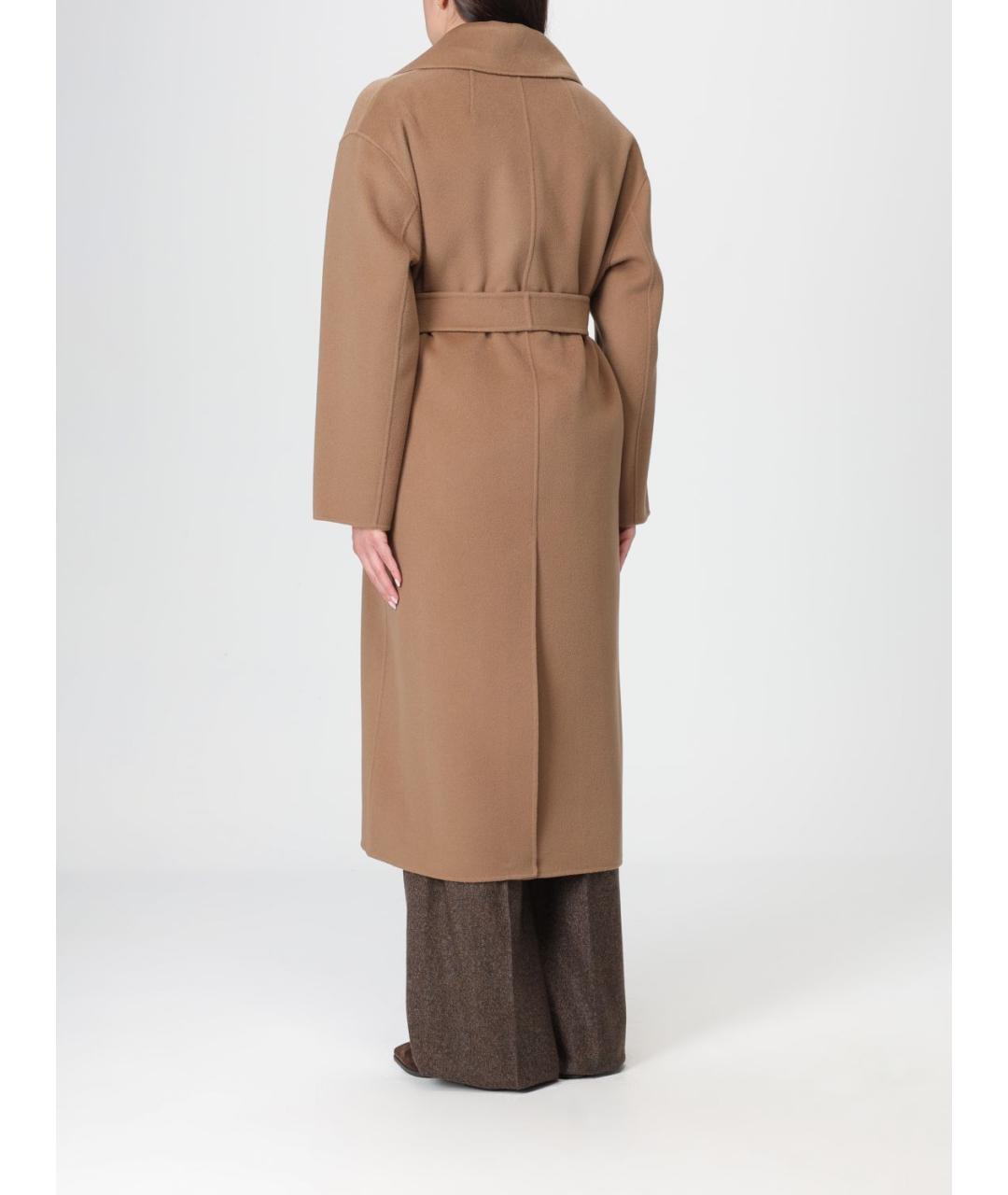 'S MAX MARA Коричневое шерстяное пальто, фото 4