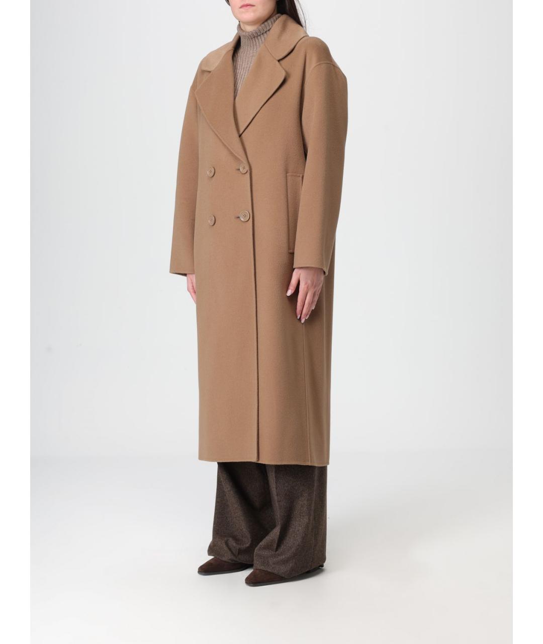 'S MAX MARA Коричневое шерстяное пальто, фото 5