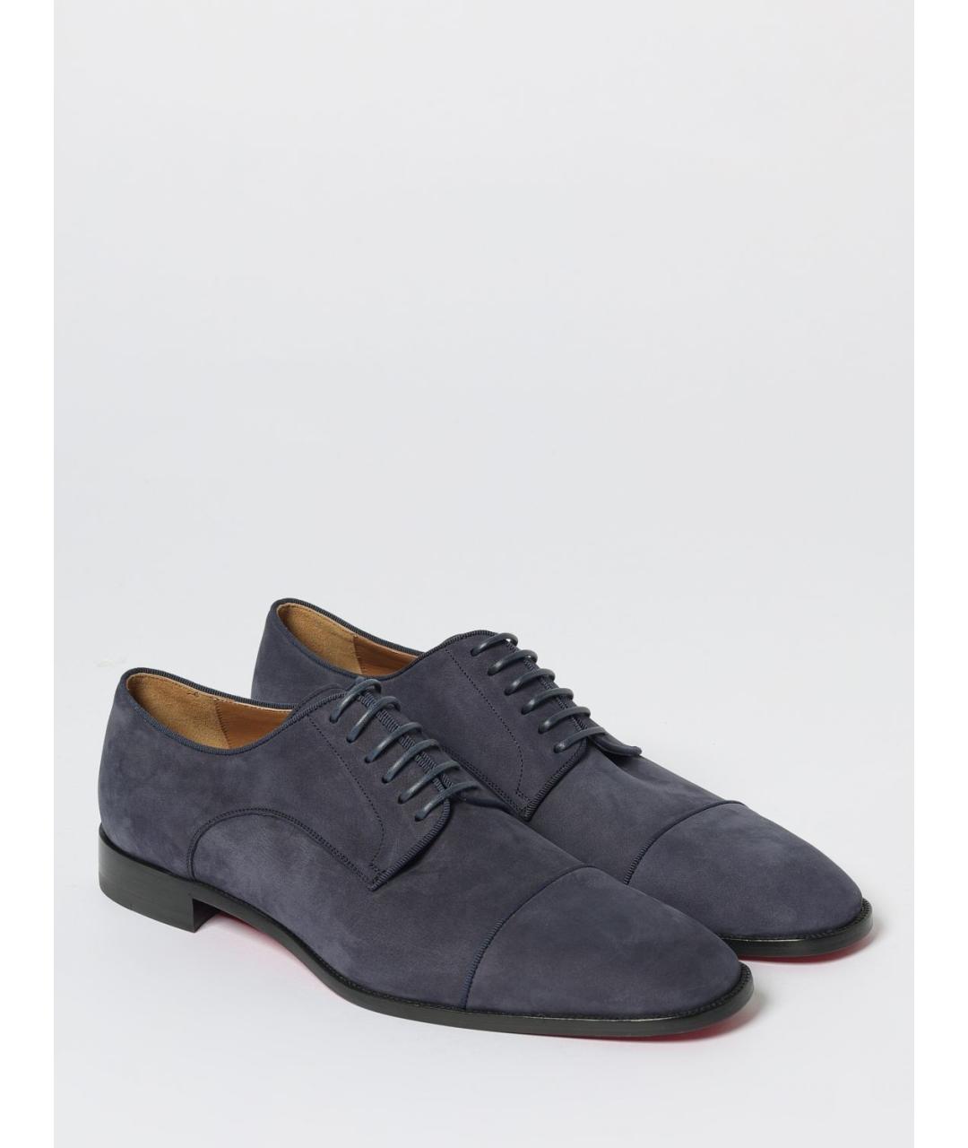 CHRISTIAN LOUBOUTIN Синие замшевые туфли, фото 2