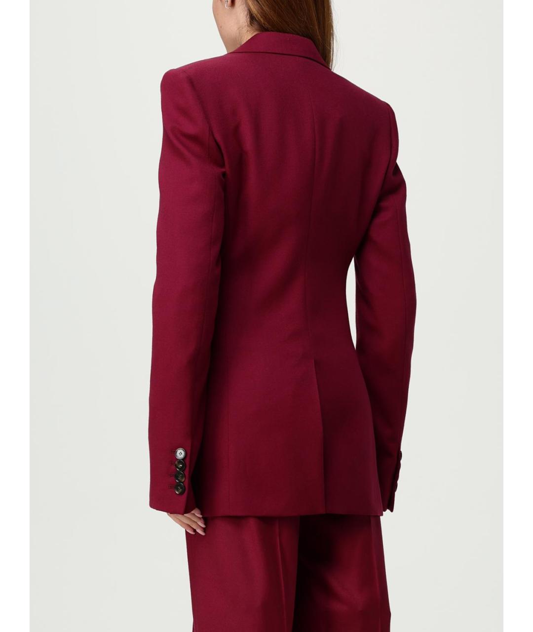 STELLA MCCARTNEY Бордовый шерстяной жакет/пиджак, фото 3
