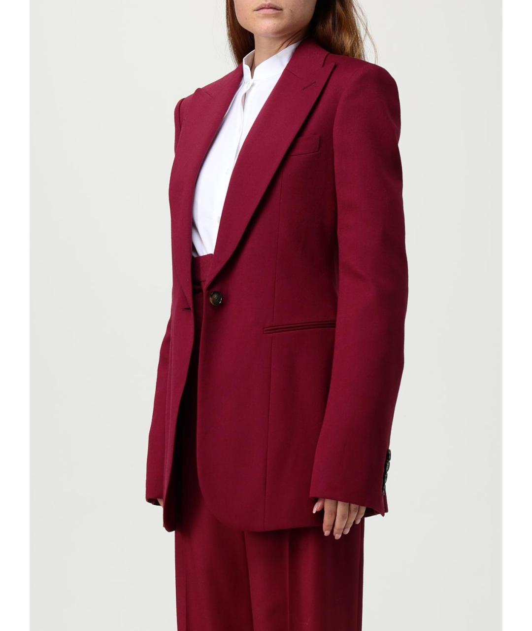 STELLA MCCARTNEY Бордовый шерстяной жакет/пиджак, фото 4