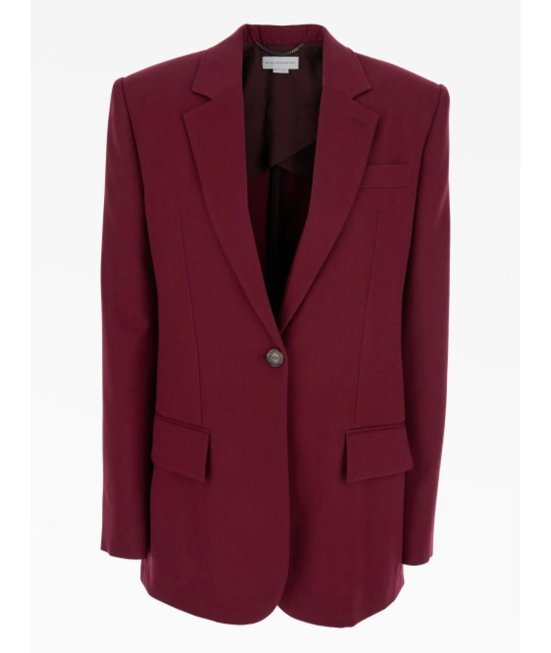 STELLA MCCARTNEY Бордовый шерстяной жакет/пиджак, фото 1