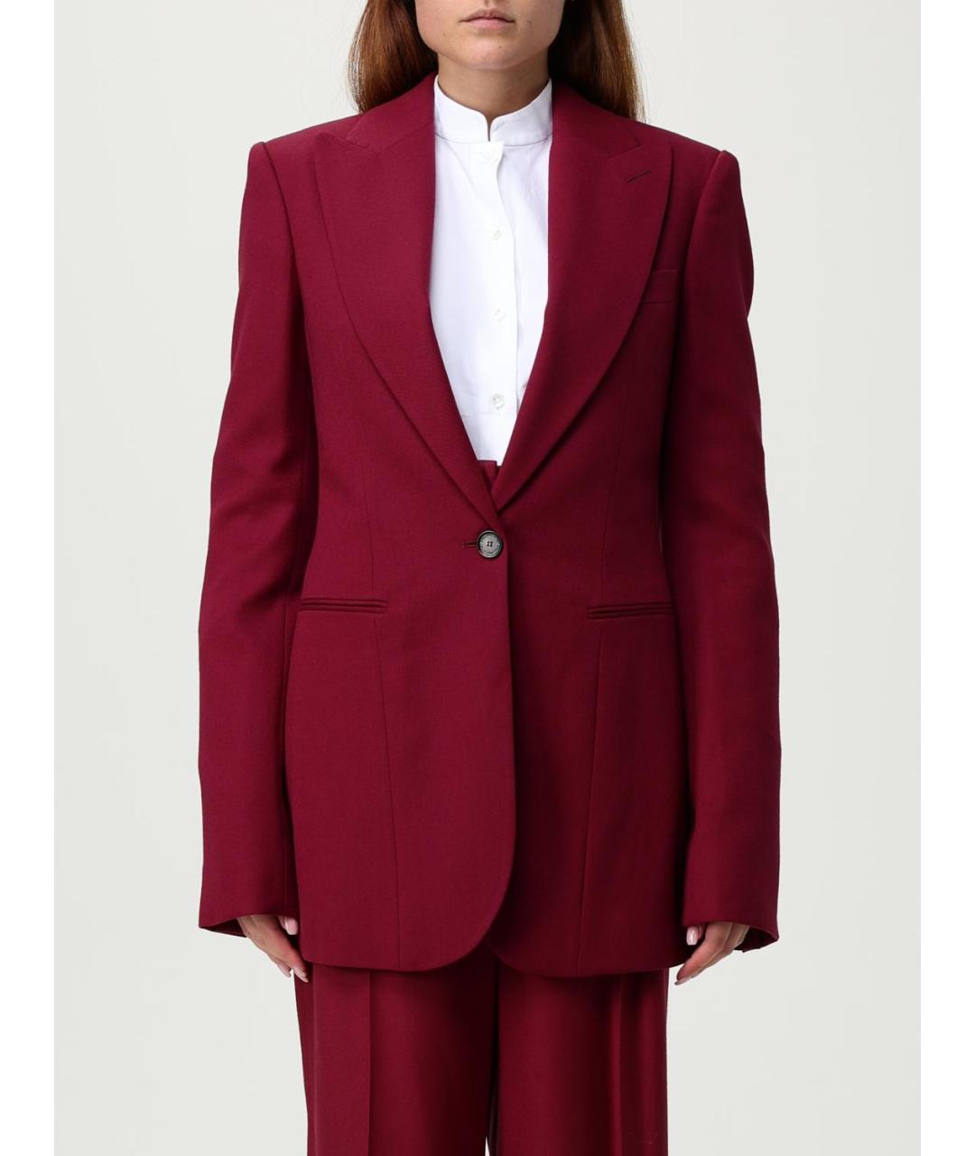 STELLA MCCARTNEY Бордовый шерстяной жакет/пиджак, фото 6