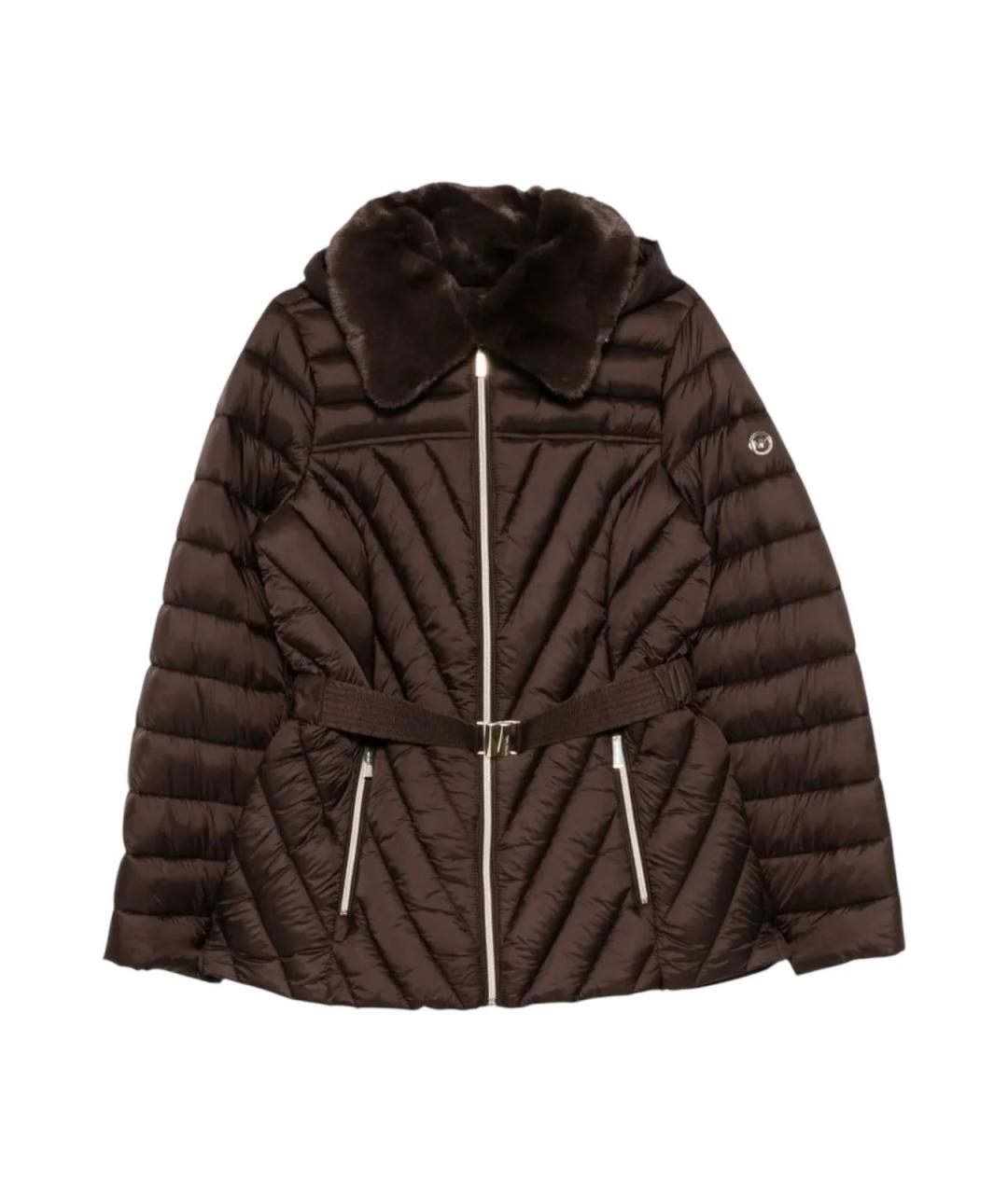 MICHAEL KORS Коричневый полиамидовый пуховик, фото 1