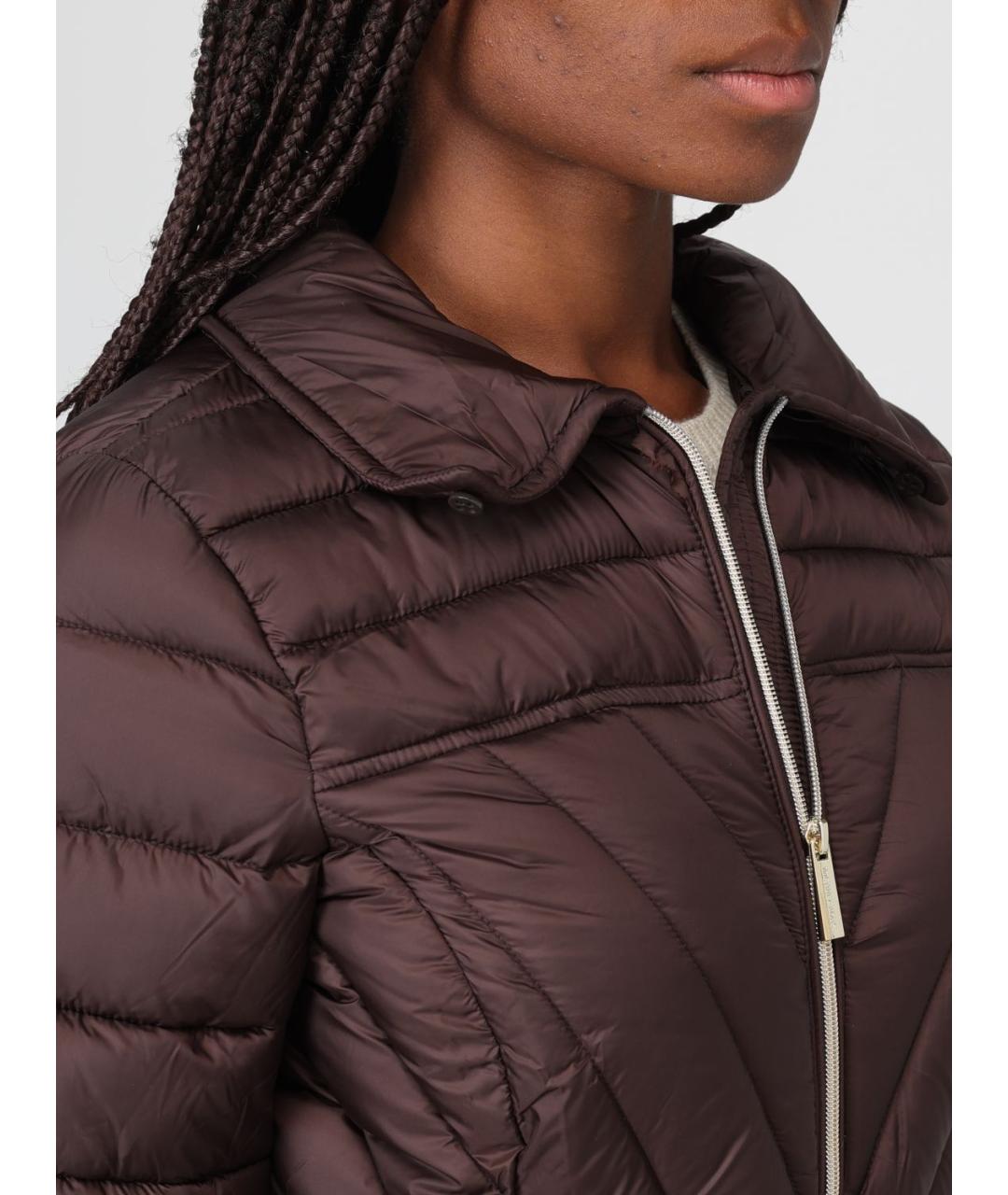 MICHAEL KORS Коричневый полиамидовый пуховик, фото 5