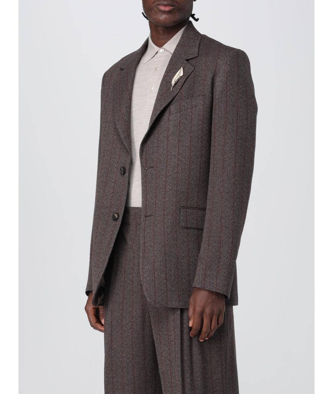 GOLDEN GOOSE DELUXE BRAND Коричневый шерстяной пиджак, фото 4