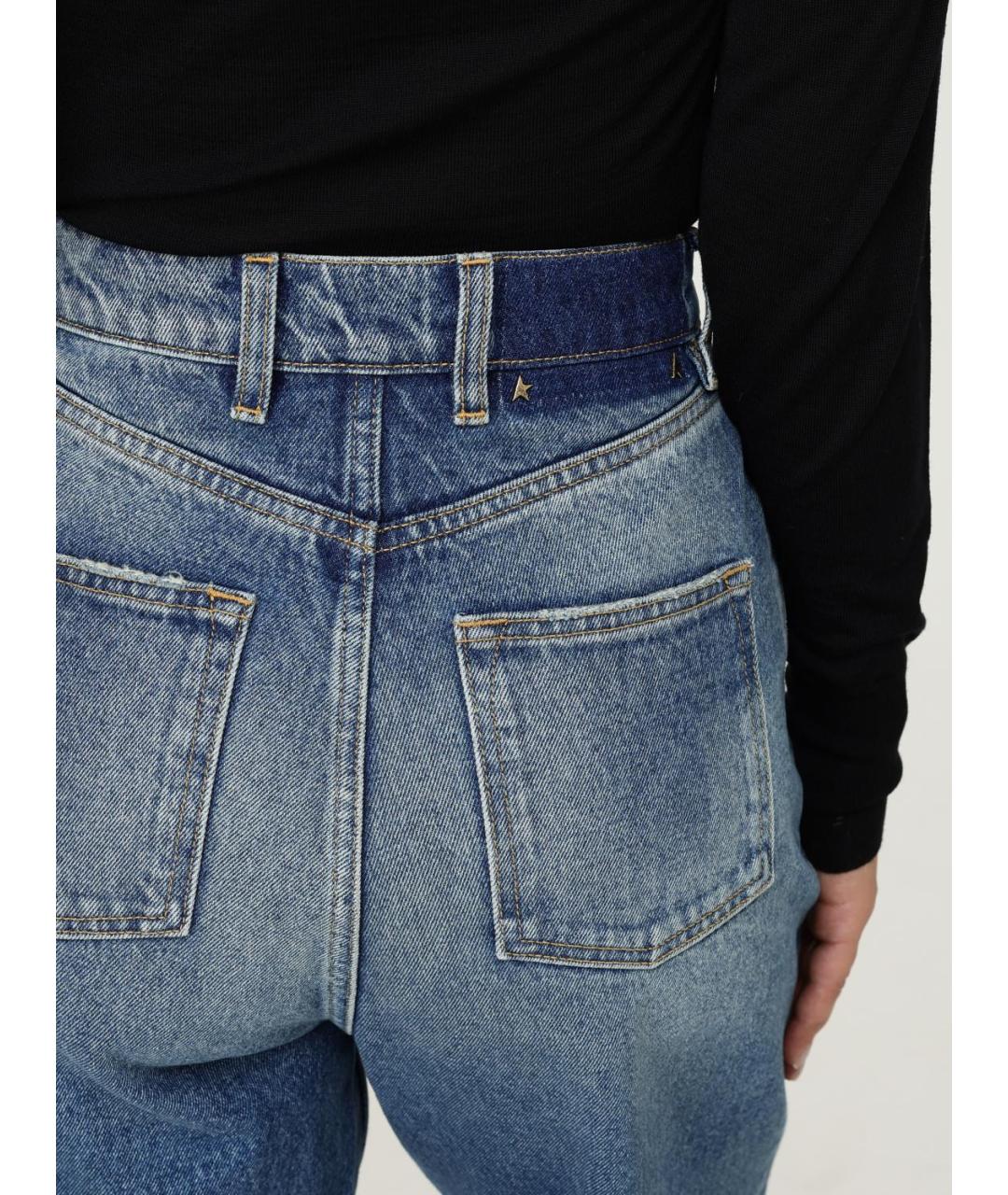 GOLDEN GOOSE DELUXE BRAND Синие хлопковые прямые джинсы, фото 5