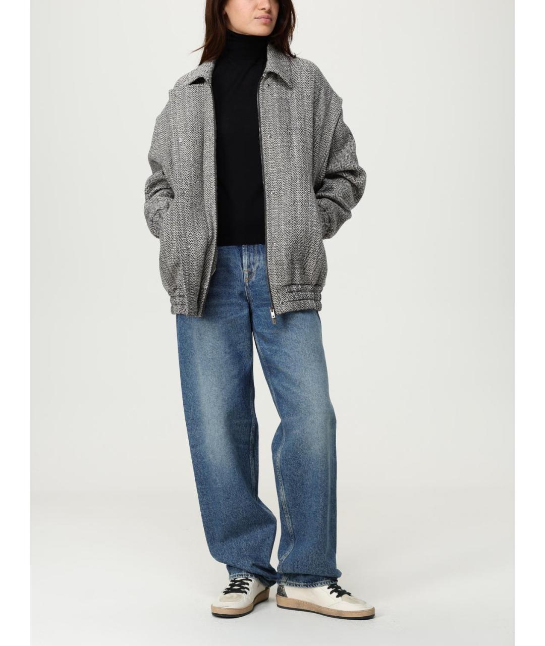 GOLDEN GOOSE DELUXE BRAND Синие хлопковые прямые джинсы, фото 2