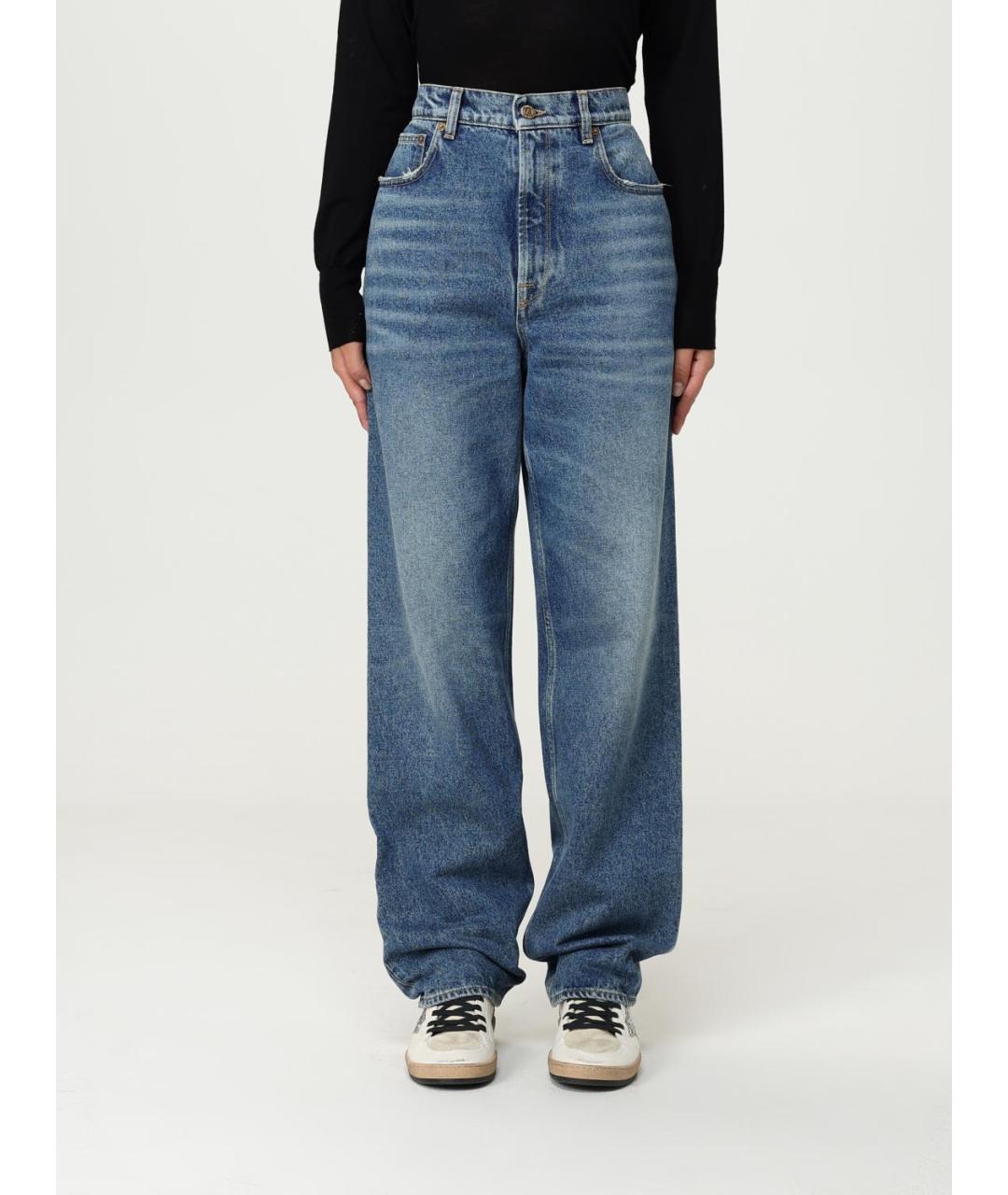 GOLDEN GOOSE DELUXE BRAND Синие хлопковые прямые джинсы, фото 6