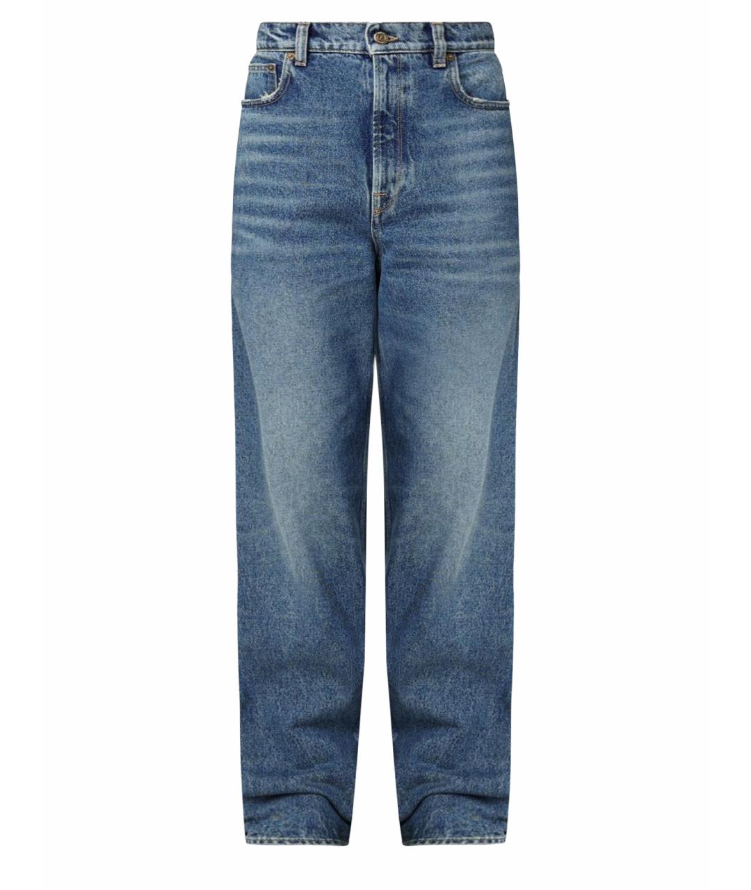 GOLDEN GOOSE DELUXE BRAND Синие хлопковые прямые джинсы, фото 1