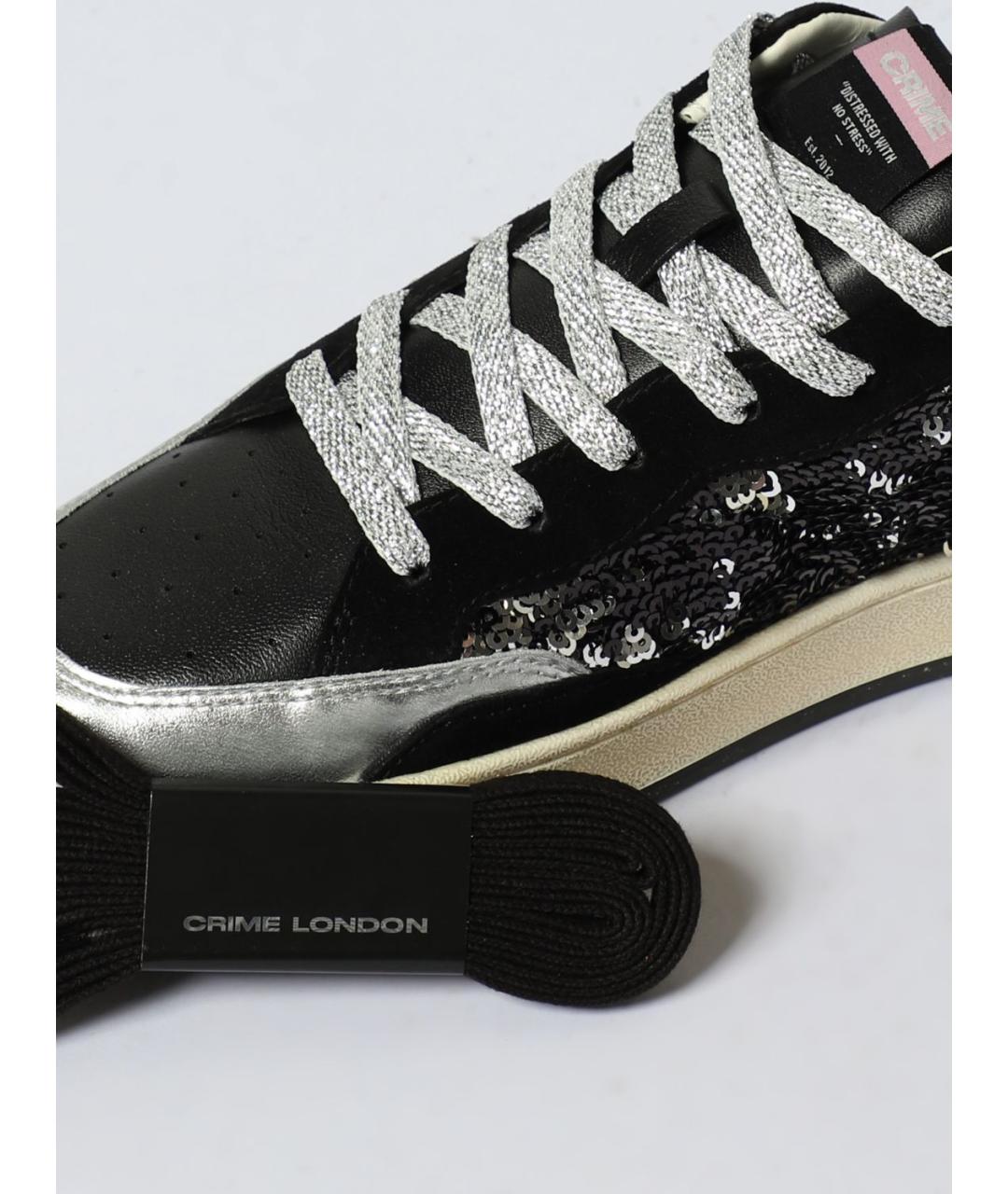 CRIME LONDON Черные кожаные кеды, фото 4