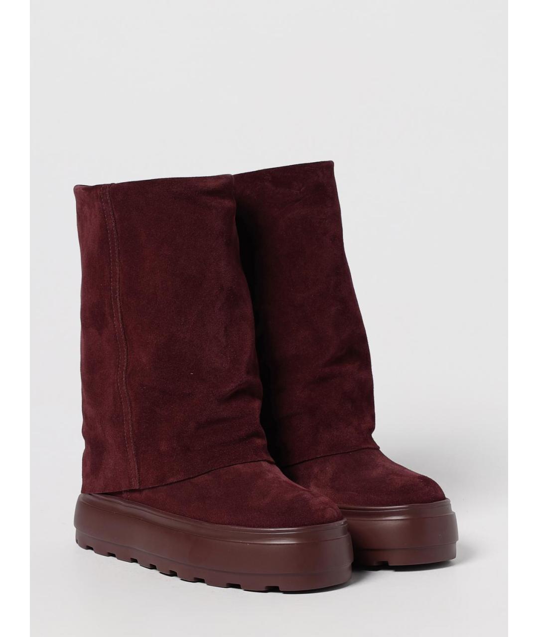 CASADEI Бордовые замшевые сапоги, фото 2