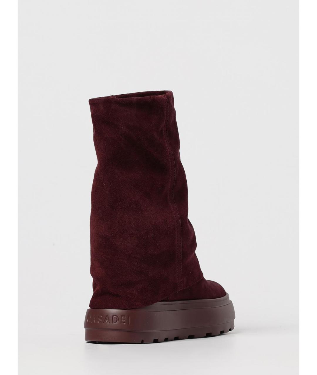 CASADEI Бордовые замшевые сапоги, фото 3