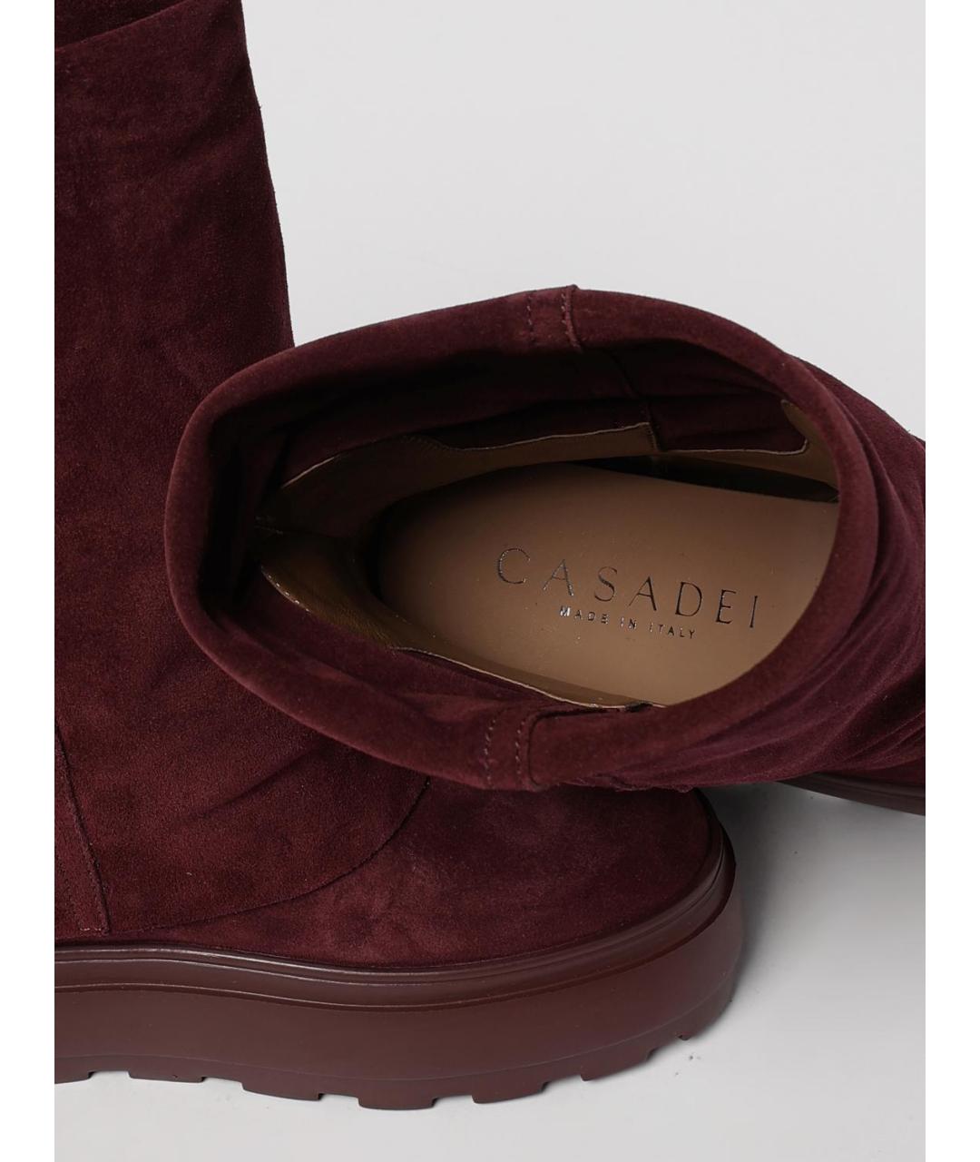 CASADEI Бордовые замшевые сапоги, фото 4
