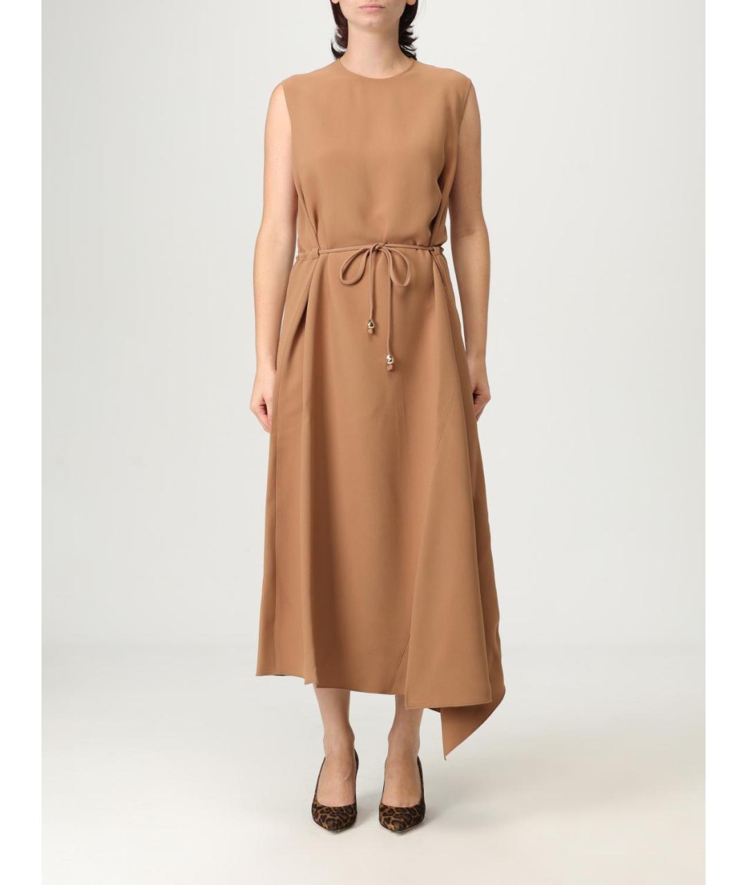 FABIANA FILIPPI Коричневое ацетатное повседневное платье, фото 5