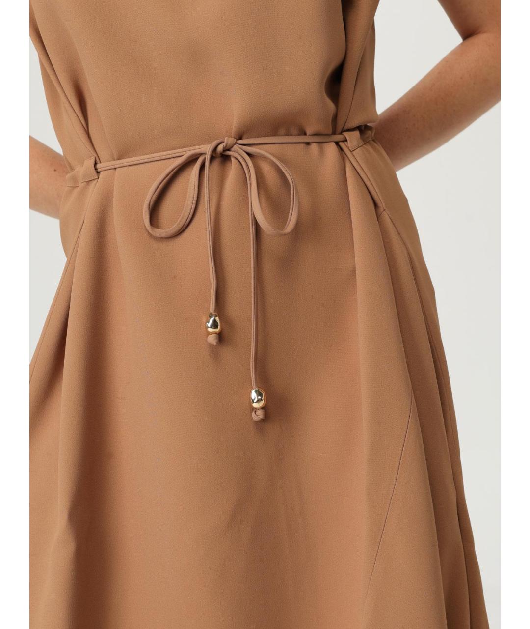 FABIANA FILIPPI Коричневое ацетатное повседневное платье, фото 4