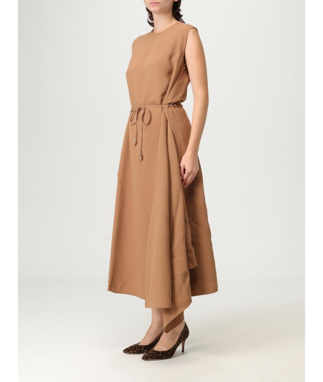 FABIANA FILIPPI Коричневое ацетатное повседневное платье, фото 3