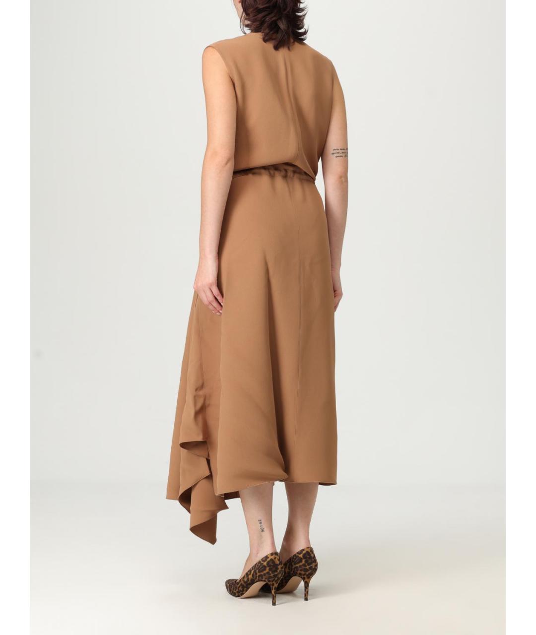 FABIANA FILIPPI Коричневое ацетатное повседневное платье, фото 2