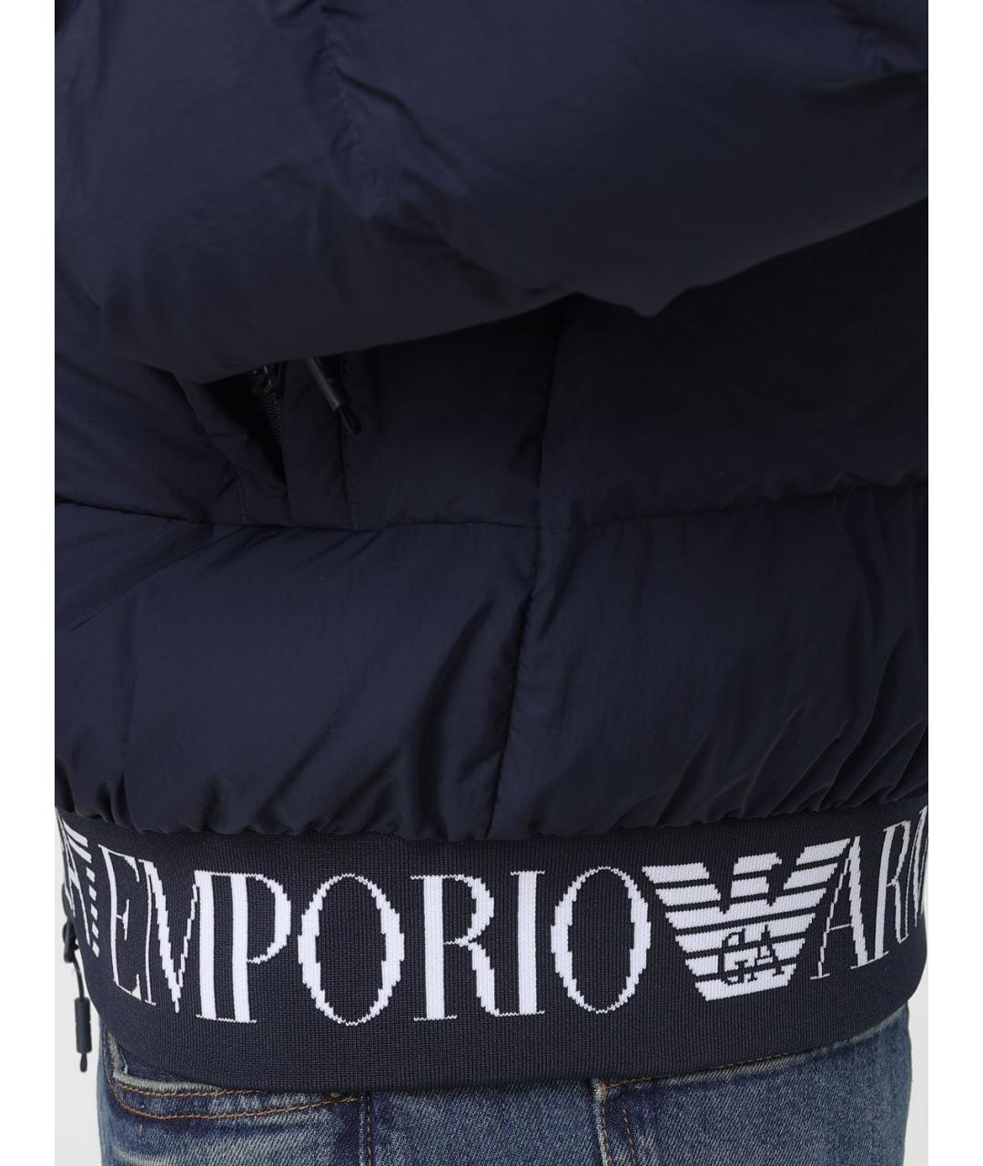 EA7 Синий полиамидовый пуховик, фото 4