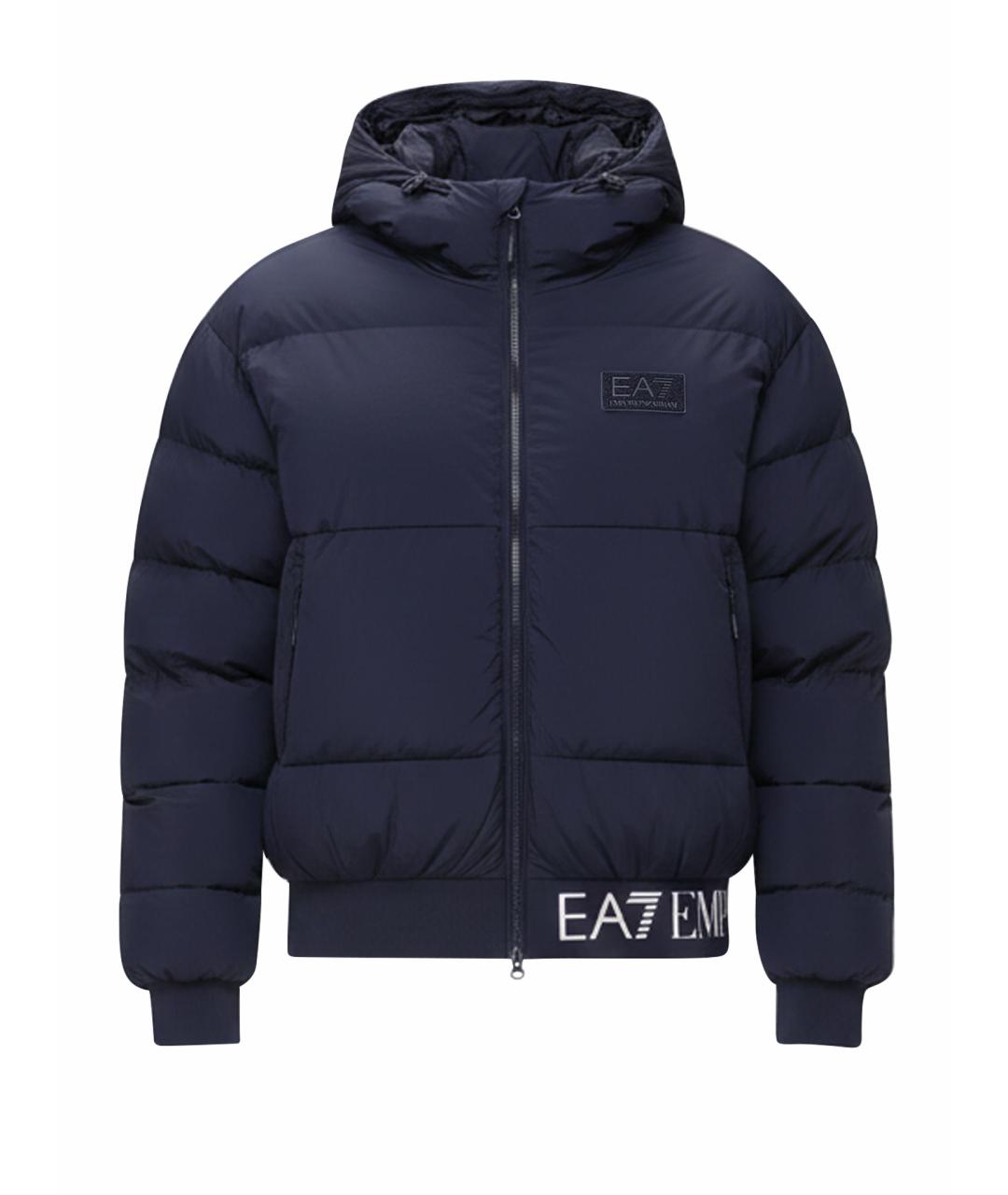 EA7 Синий полиамидовый пуховик, фото 1