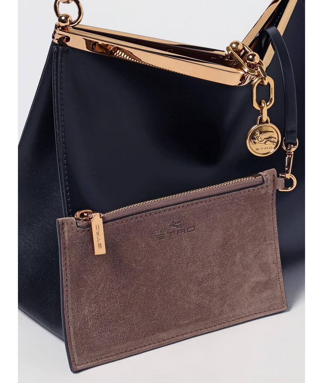 ETRO Черная кожаная сумка через плечо, фото 4