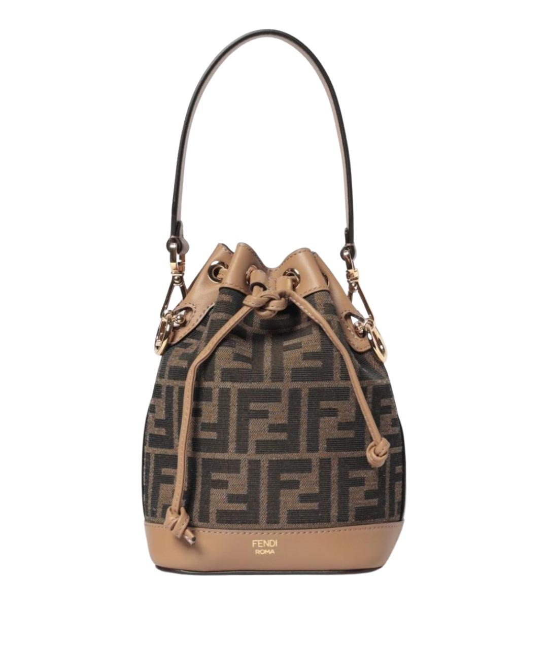 FENDI Коричневая тканевая сумка через плечо, фото 1