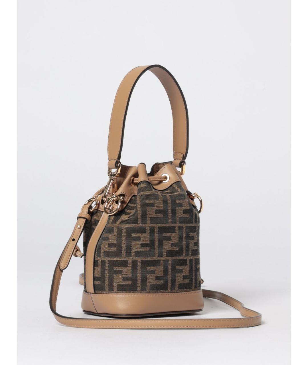 FENDI Коричневая тканевая сумка через плечо, фото 3