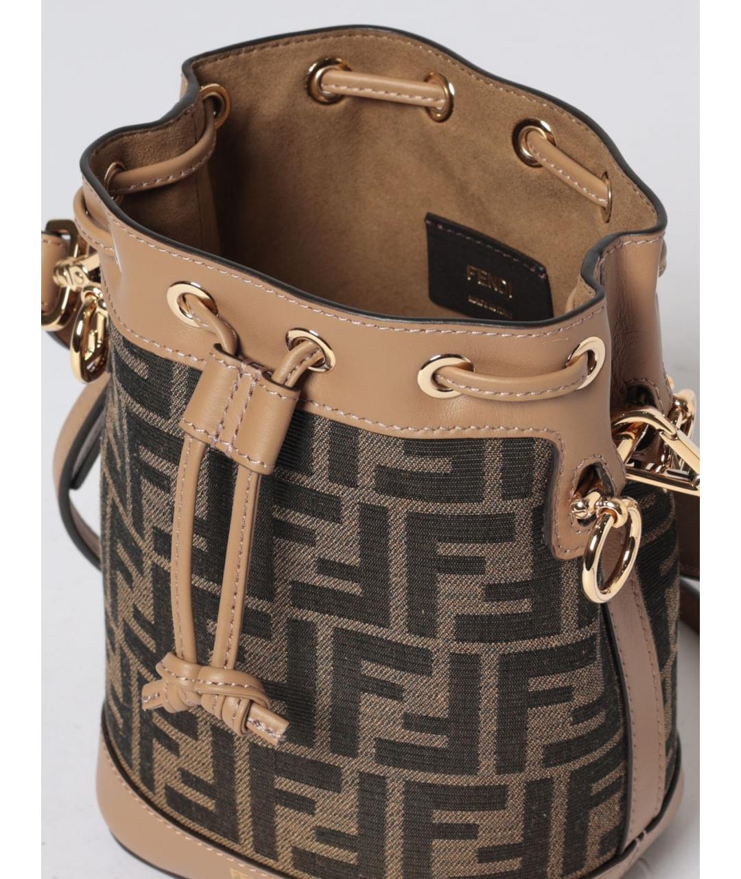 FENDI Коричневая тканевая сумка через плечо, фото 5