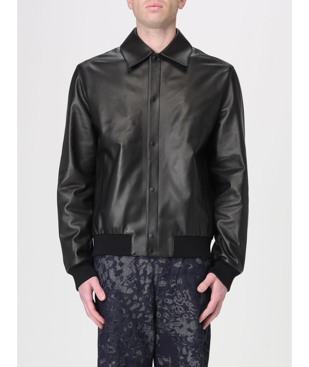 FENDI Черная кожаная куртка, фото 2