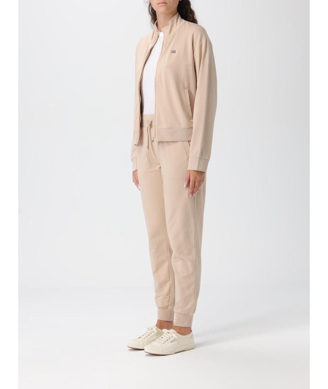 EA7 Бежевый хлопковый костюм с брюками, фото 4
