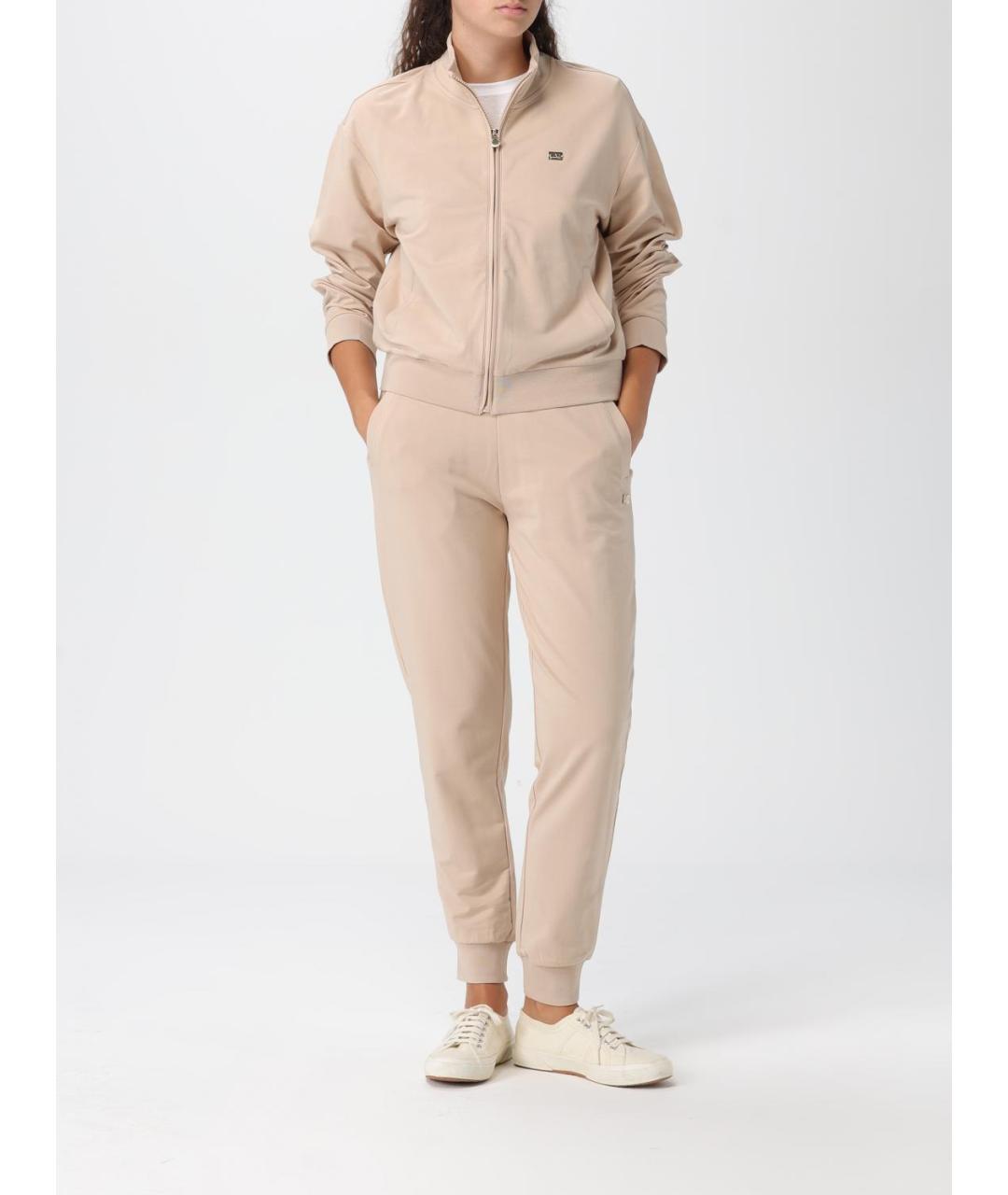 EA7 Бежевый хлопковый костюм с брюками, фото 2