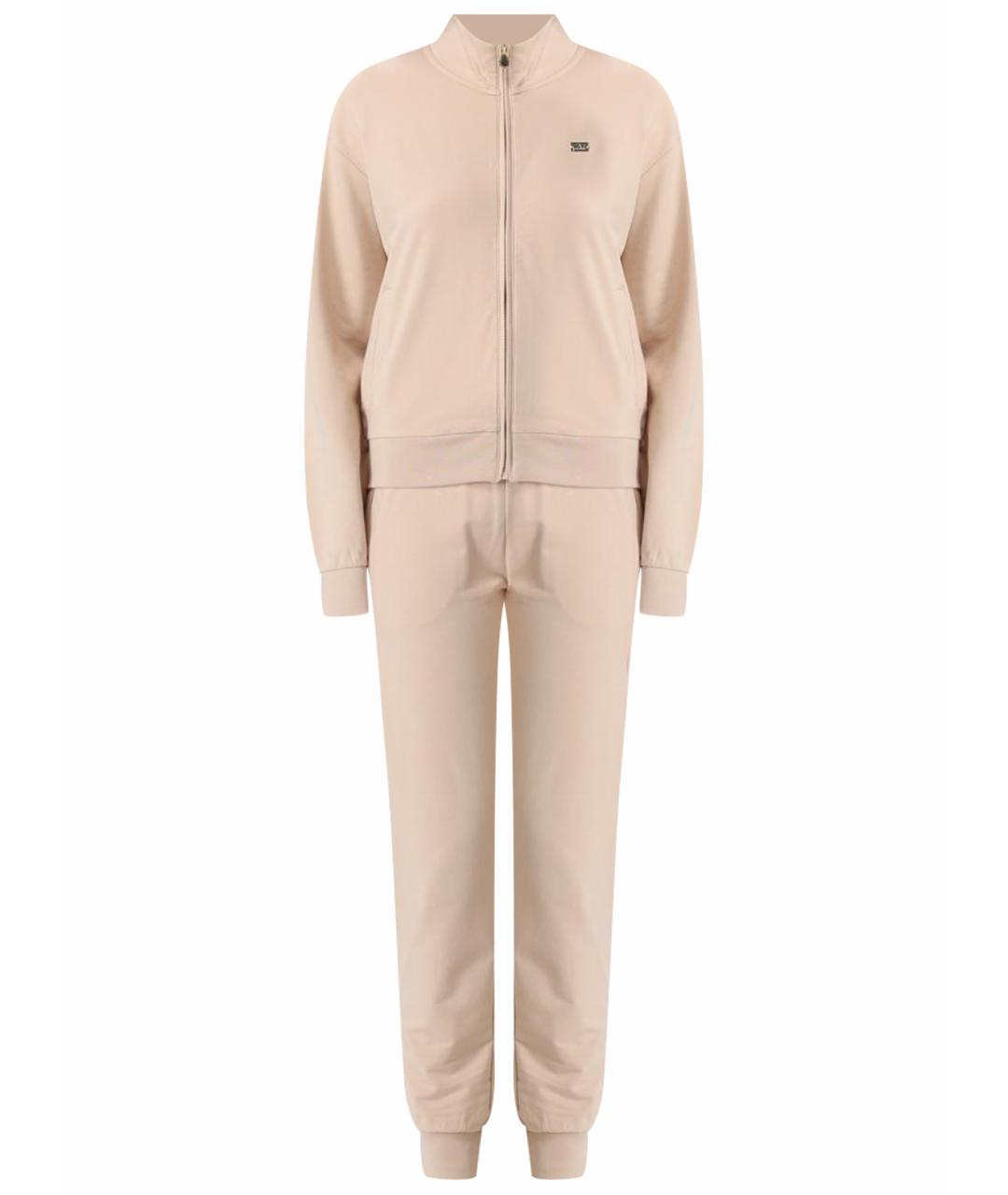 EA7 Бежевый хлопковый костюм с брюками, фото 1