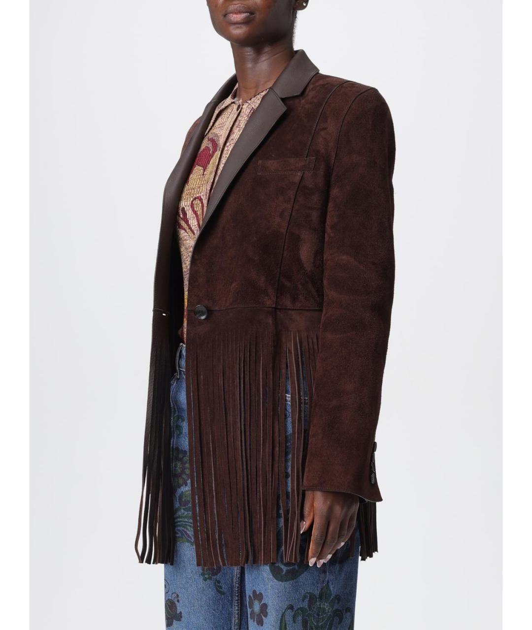 ETRO Коричневый замшевый жакет/пиджак, фото 5