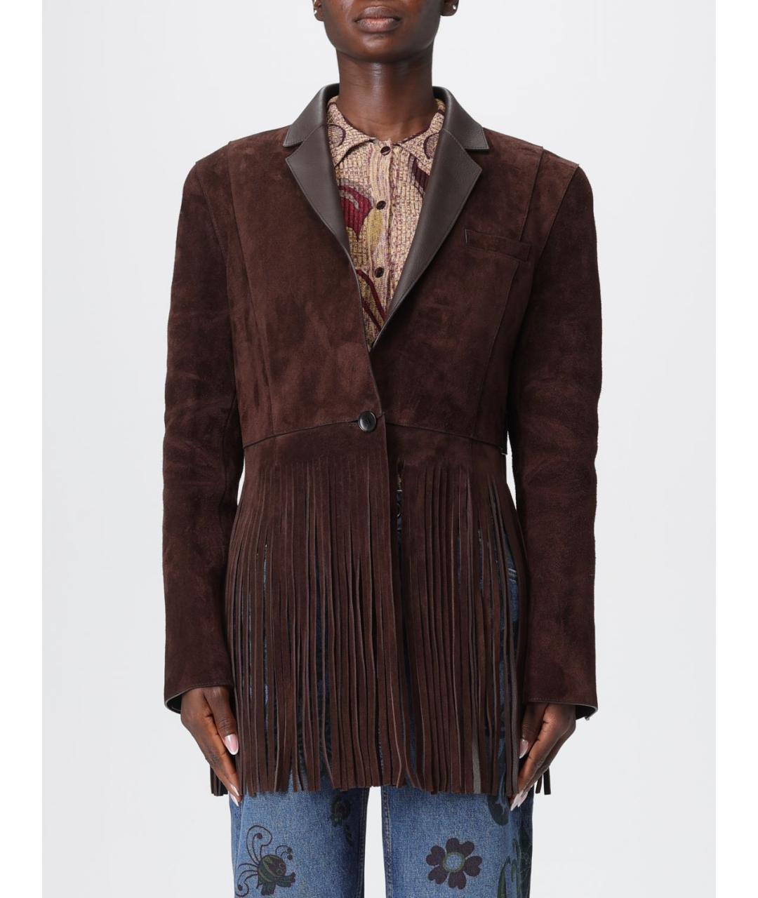 ETRO Коричневый замшевый жакет/пиджак, фото 2