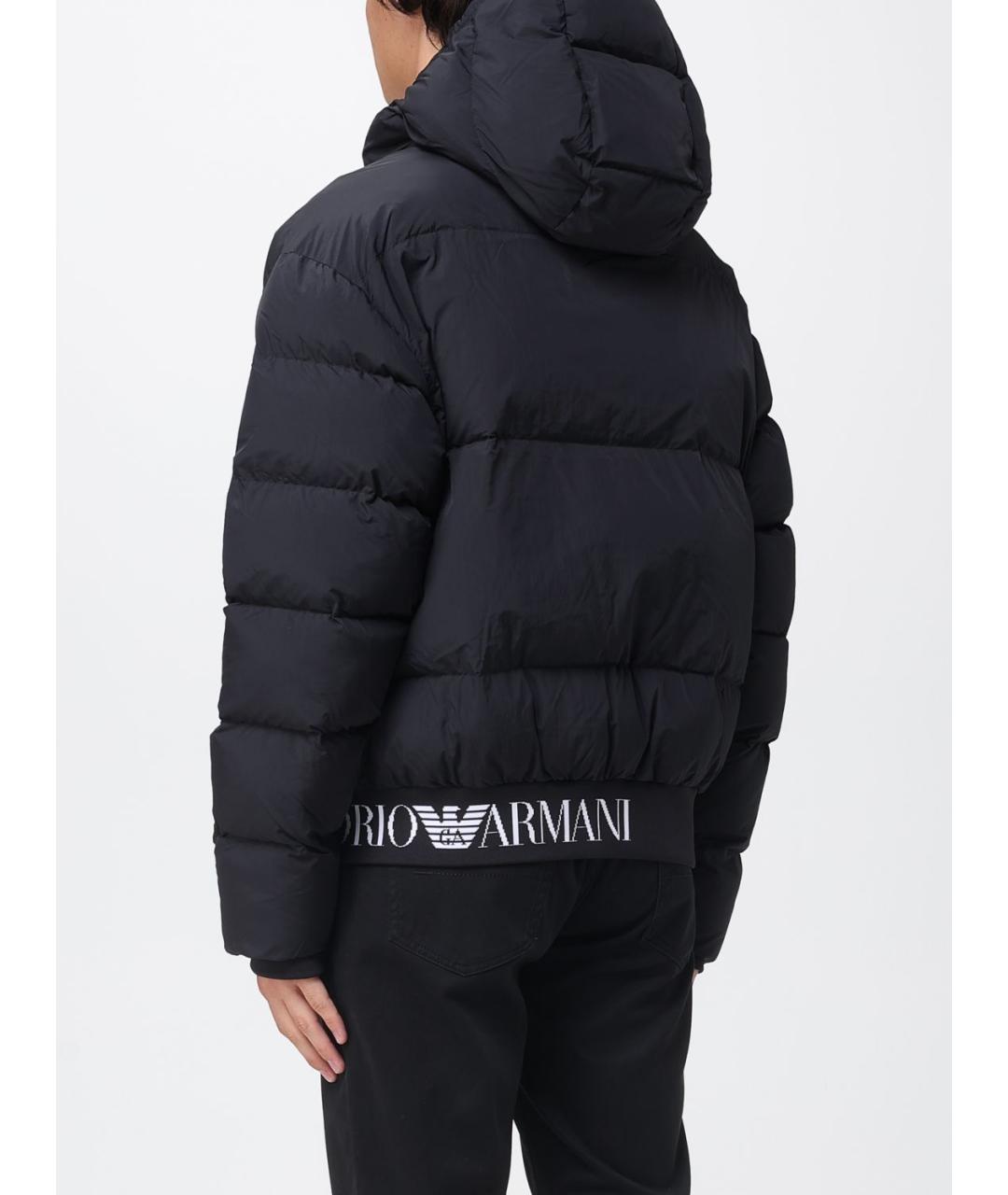 EA7 Черный полиамидовый пуховик, фото 2