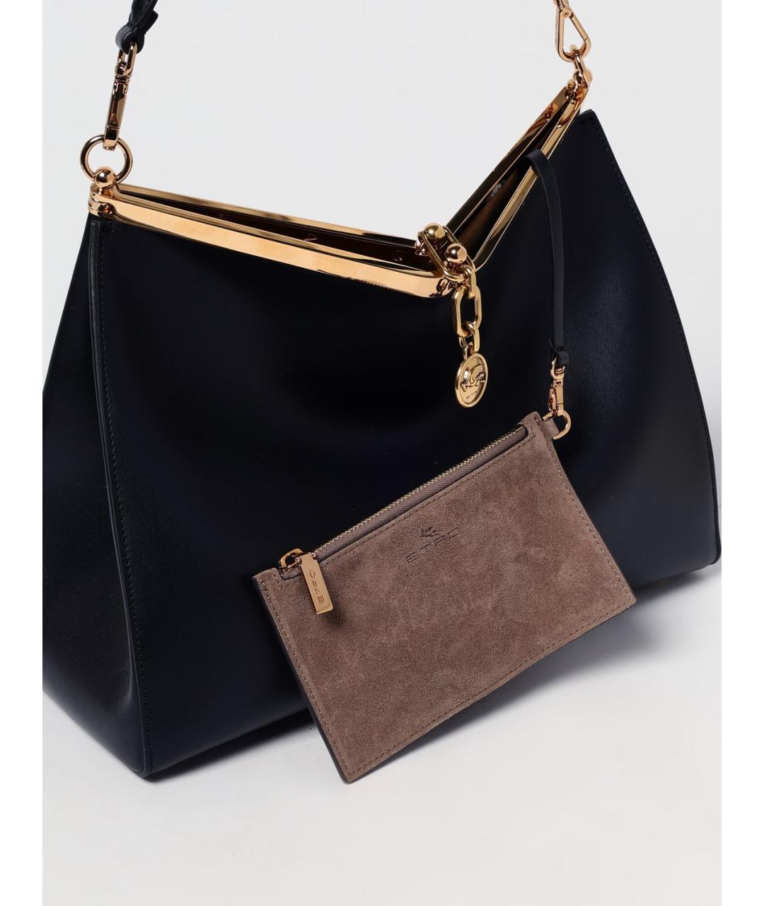 ETRO Черная кожаная сумка через плечо, фото 4