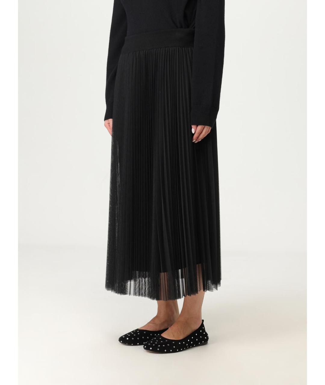 FABIANA FILIPPI Черная полиэстеровая юбка миди, фото 4