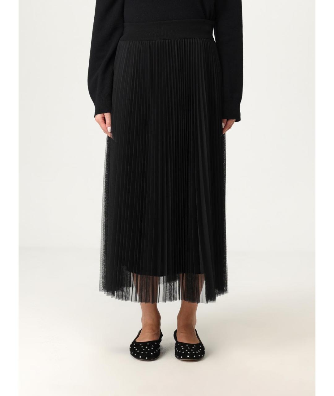 FABIANA FILIPPI Черная полиэстеровая юбка миди, фото 6